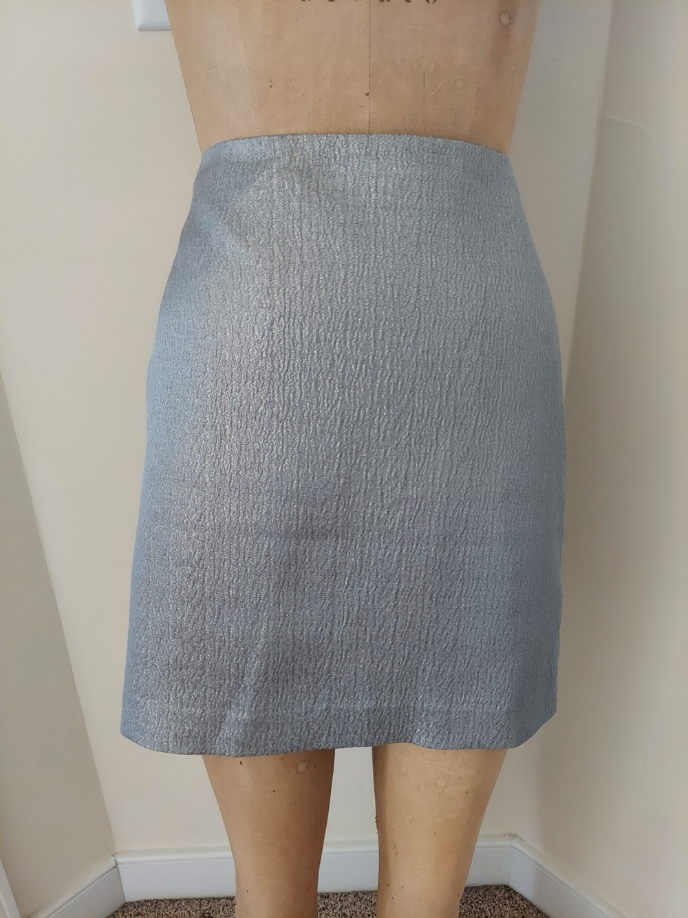 Ann Taylor Silver Pencil Skirt